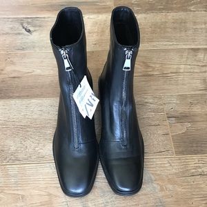 ZARA Zip Leather Ankle Boots